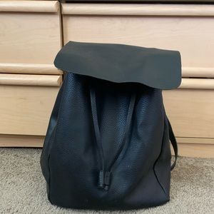 Zara 100% reconstituted leather drawstring bag